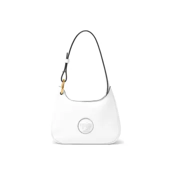 VERSACE La Medusa Cow Leather Hobo Shoulder Bag Women's White