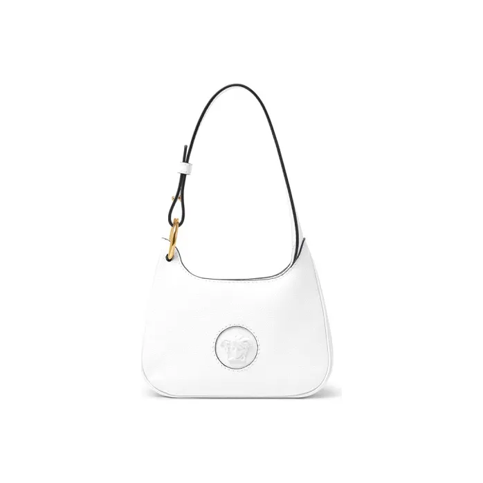 VERSACE La Medusa Cow Leather Hobo Shoulder Bag Women's White-0