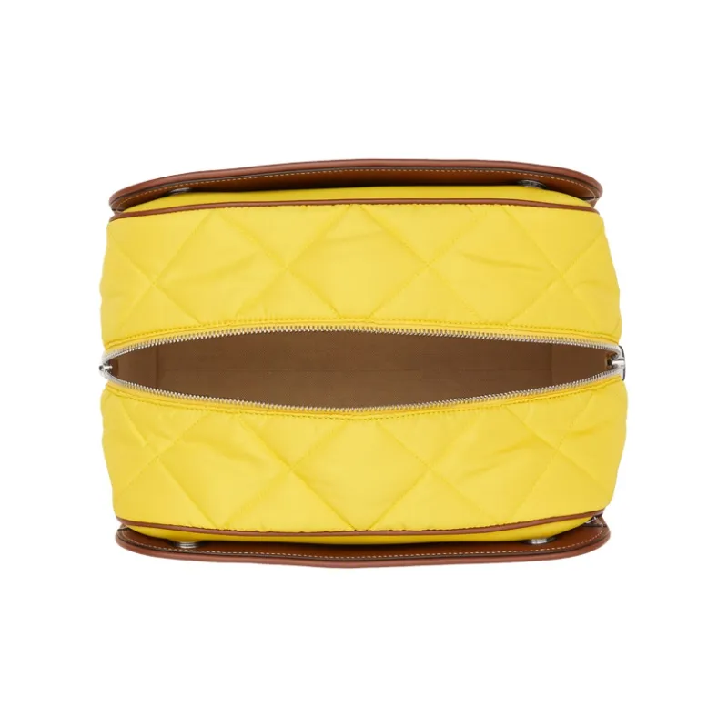 Burberry Cube Cotton Canvas Bag Handbag Shoulder Bag Women's Natural & Yellow-4