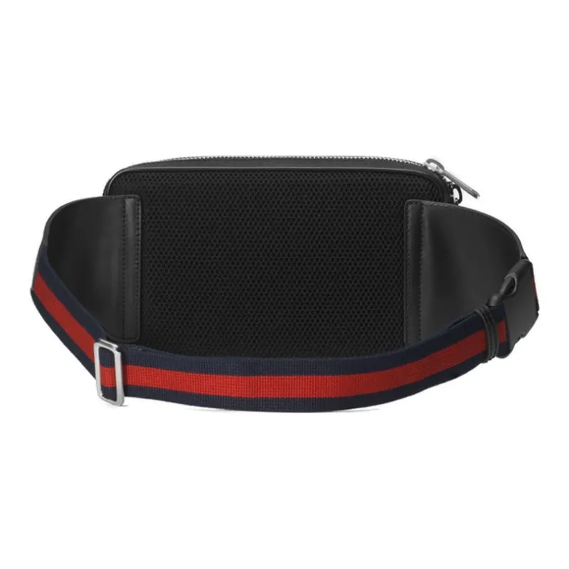 GUCCI Canvas With Leather Sling Bag, One Shoulder, Crossbody, Fanny Pack Men's Black-3