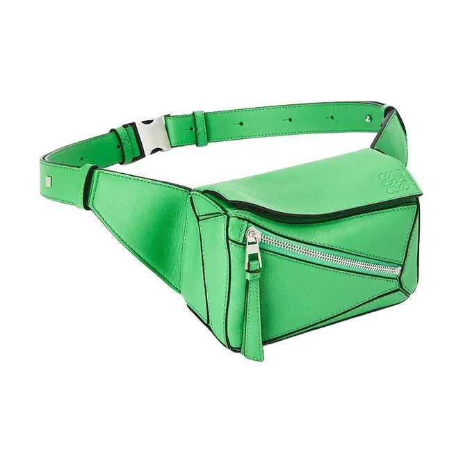 LOEWE Puzzle Smooth Calf Leather Fanny Pack Mini Men's Apple Green-2