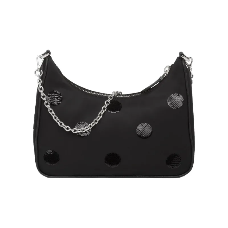PRADA Nylon Shoulder Bag Women's Black-2