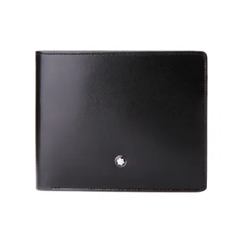 MONTBLANC Meisterstuck Cow Leather Wallet Coin Purse Men's Black
