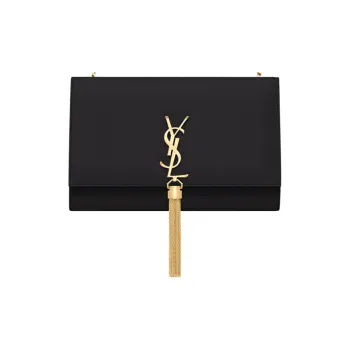 SAINT LAURENT KATE Smooth Leather Tassel Bag Crossbody Bag Shoulder Bag Women's Black