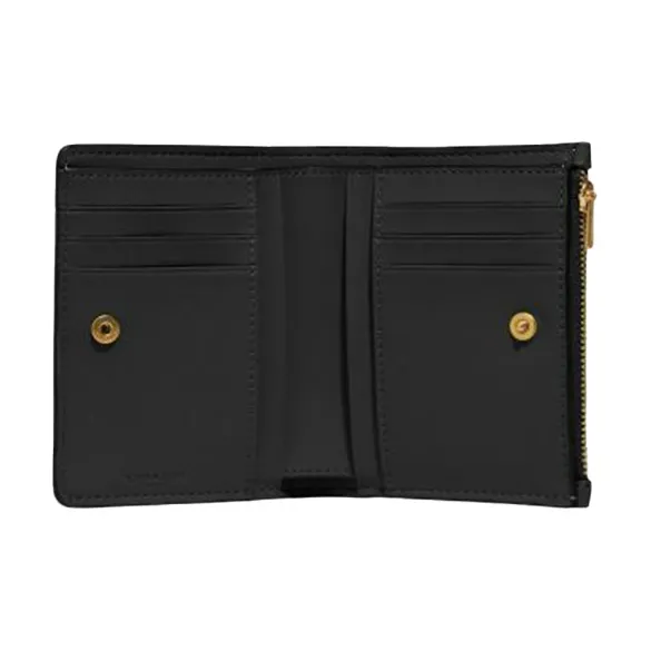 COACH Cow Leather Coin Purse Card Holder, Wallet Mini Women's Black-2
