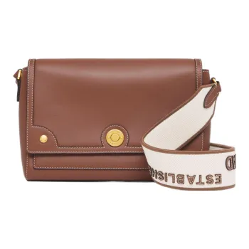 Burberry Note Large Logo Messenger Bag Shoulder Bag Crossbody Bag Unisex Tan