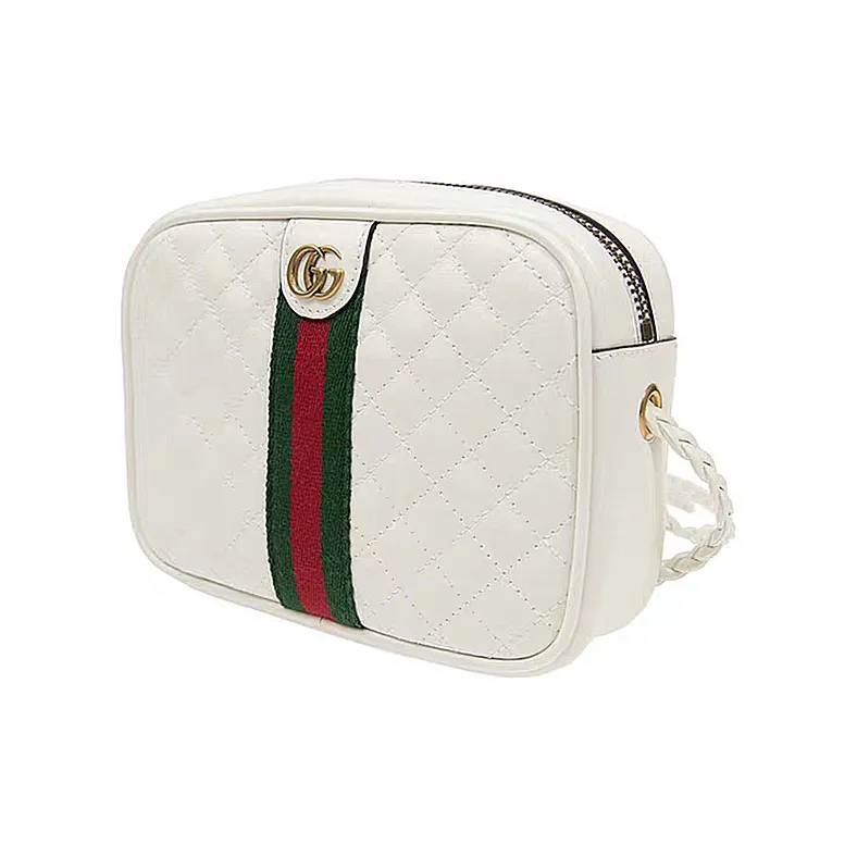 GUCCI Cow Leather Shoulder Bag Crossbody Bag Women's White-1