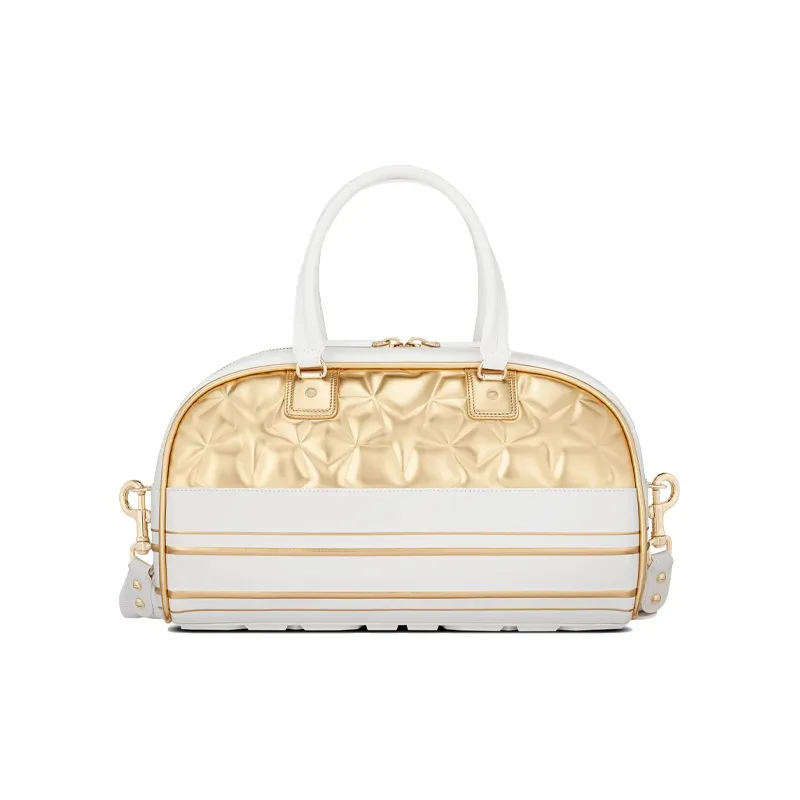 DIOR Calfskin Shoulder Bag, Crossbody Bag, Handbag Unisex Black Gold-4