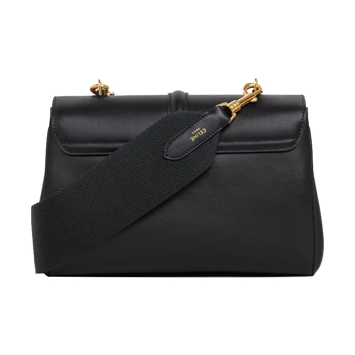 CELINE 16 Cow Leather Crossbody Bag, Shoulder Bag Women's Black-2