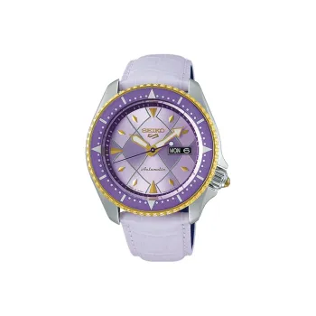 SEIKO Automatic Mechanical Movement Leather Watch Bands Watch Unisex Purple Watch Dial