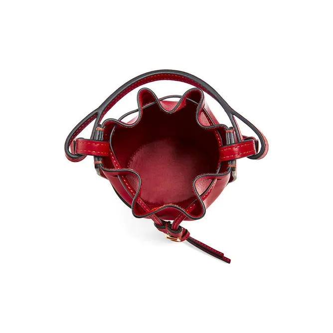 LOEWE Balloon Nappa Cow Leather Bucket Bag Handbag Shoulder Bag Crossbody Bag Extra Mini Women's Deep Red-3