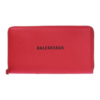 Balenciaga Cow Leather Wallet Regular Women's Red