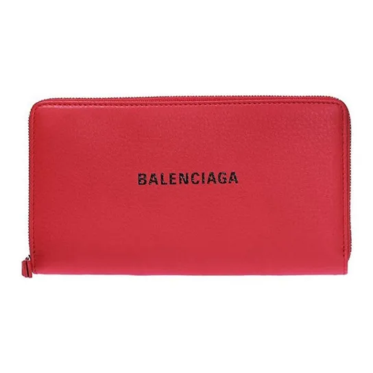 Balenciaga Cow Leather Wallet Regular Women's Red-0