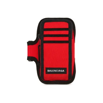 Balenciaga Explorer Recycled Nylon Cell Phone Pouch Men's Red