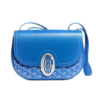 GOYARD 233 Canvas With Leather Shoulder Bag Crossbody Bag Women's Sky Blue