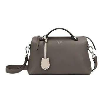 FENDI By The Way Series Calfskin Boston Bag Crossbody Portable Crossbody Bag Shoulder Bag Medium Size Women's Dark Gray