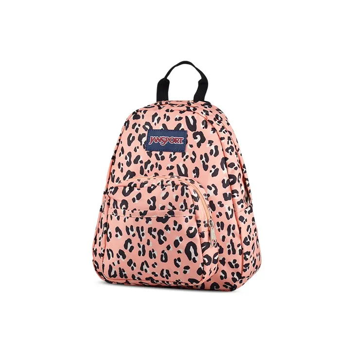JanSport Polyester Backpack Mini Unisex Pink Leopard Print-1