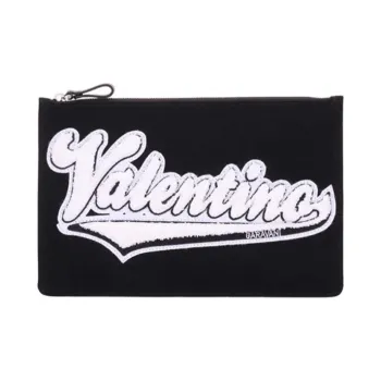 Valentino Canvas Wallets Clutches Regular Unisex Black
