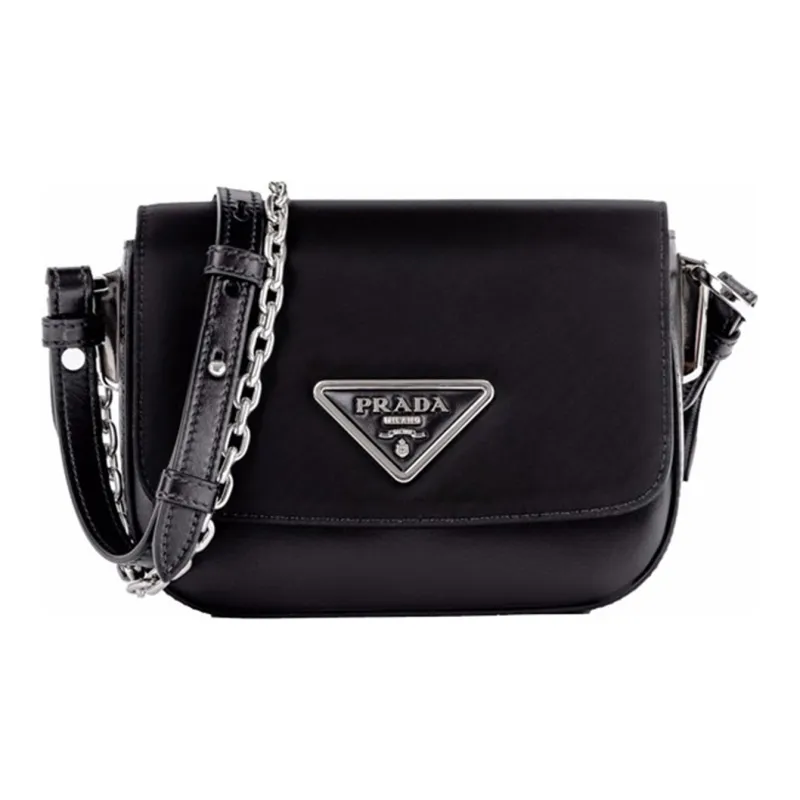PRADA Fabric With Leather Crossbody Bag, Shoulder Bag Women's Black-0