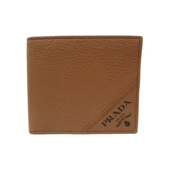 PRADA Cow Leather Wallet Men's Brown