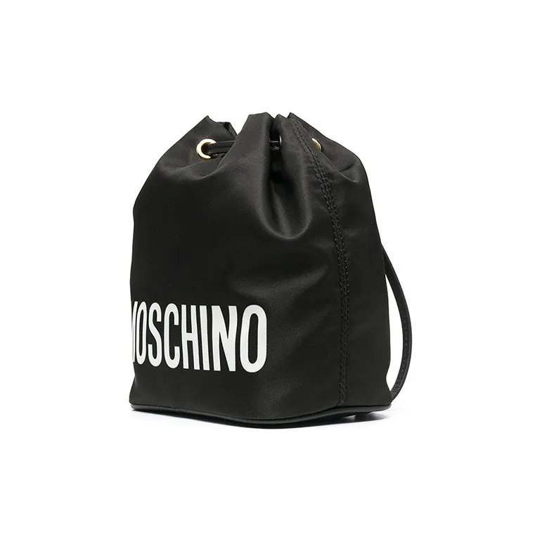 MOSCHINO PU Bucket Bag Handbag Shoulder Bag Crossbody Bag Women's Black-4