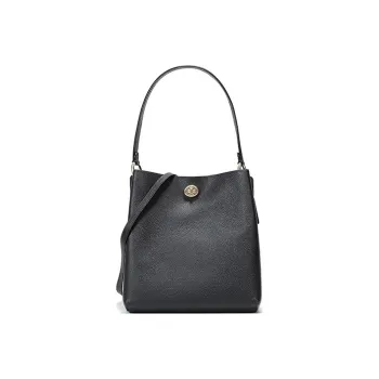 COACH Charlie Leather Bucket Bag, Shoulder Bag, Crossbody Bag, Handbag Medium Size Women's Black