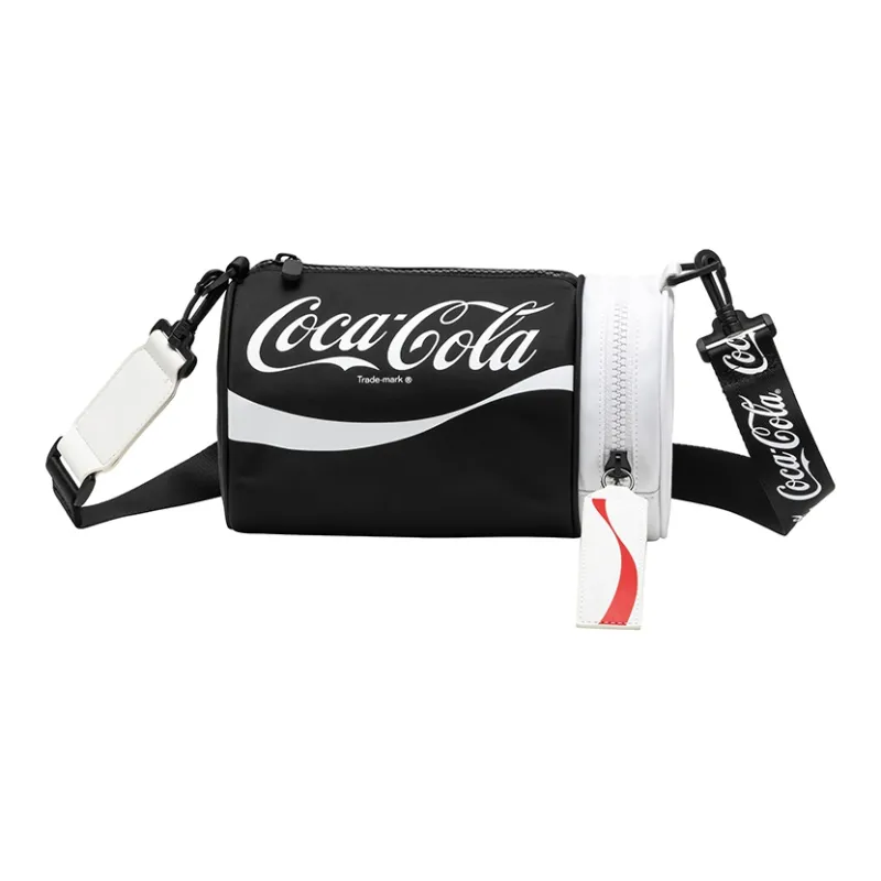 Coca Cola Nylon Fabric Round Bucket Bag Regular Unisex Black/Red-0