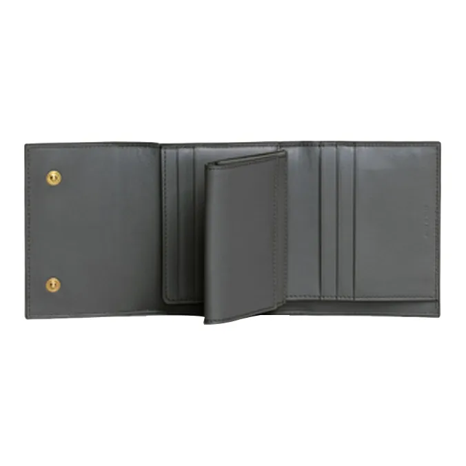 CELINE Grained Calfskin Wallet Women's Gray-3