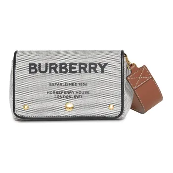 Burberry Cow Leather Messenger Bag Shoulder Bag Crossbody Bag Small Size Unisex Gray