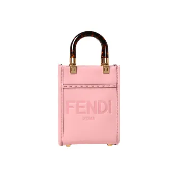 FENDI Sunshine Cow Leather Sunshine Bag Mini Tote Bag Shopping Bag Handbag Crossbody Bag Mini Women's Light Pink