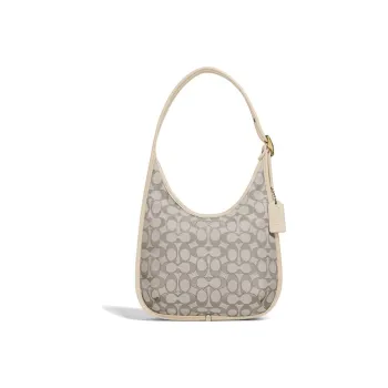 COACH Ergo Leather HOBO Bag, Crescent Bag, Shoulder Bag, Handbag, Shoulder Bag Medium Size Women's Beige