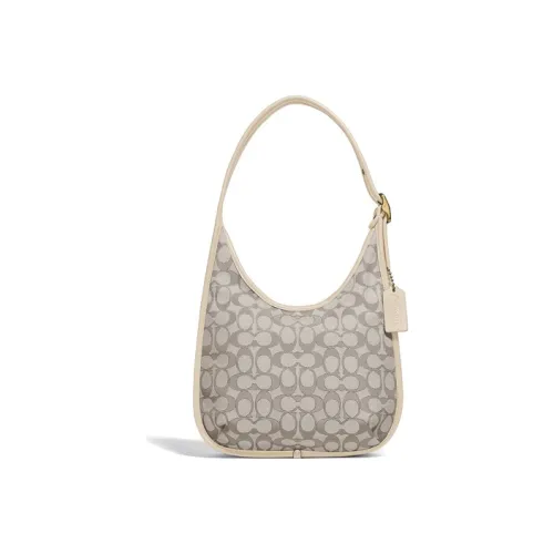 COACH Ergo Leather HOBO Bag, Crescent Bag, Shoulder Bag, Handbag, Shoulder Bag Medium Size Women's Beige