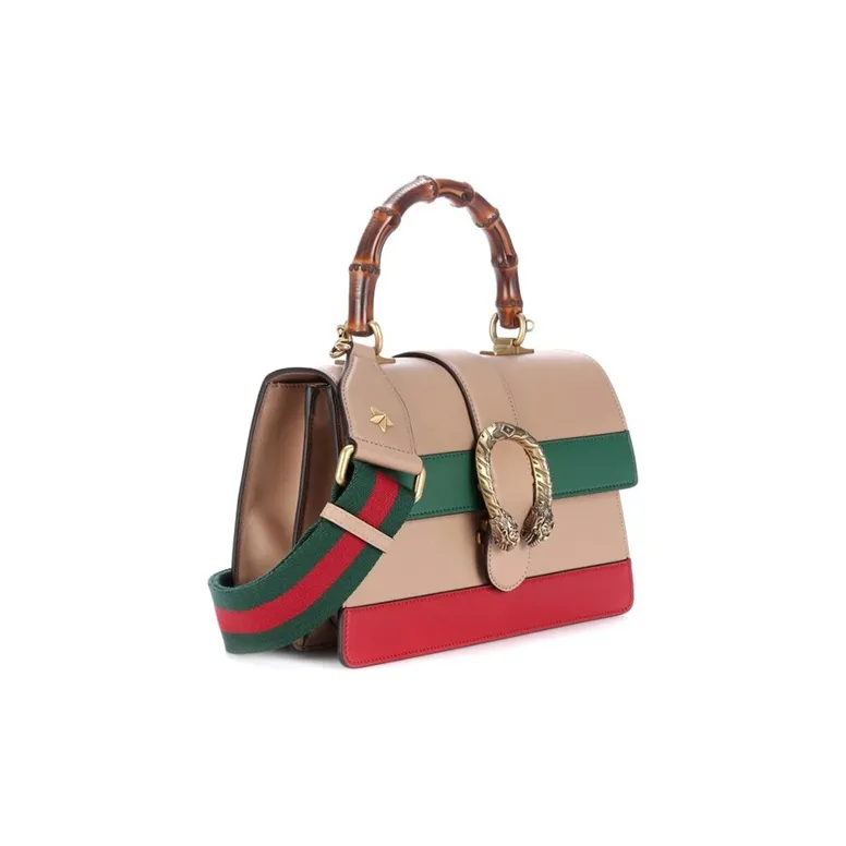 GUCCI Dionysus Multicolor Leather Crossbody Handbag Shoulder Bag Large Size Women's Green/Beige/Red-1