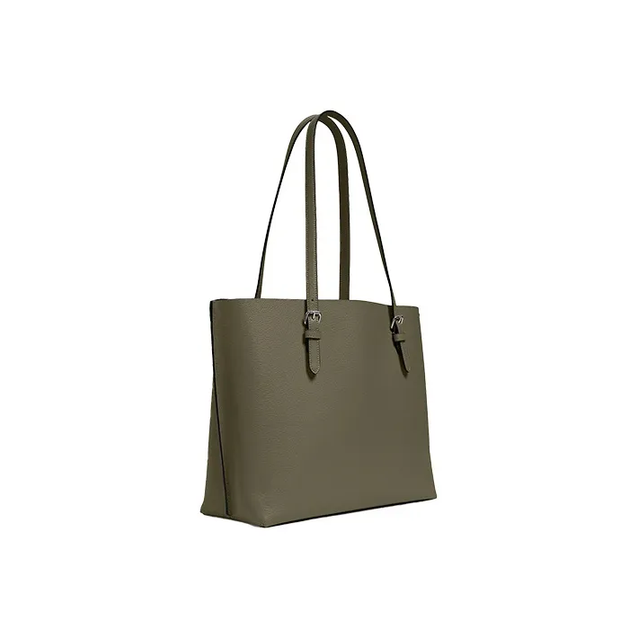 COACH Mollie Leather Tote Bag Shopping Bag Shoulder Bags Handbags Large Size Women's Olive Green-1