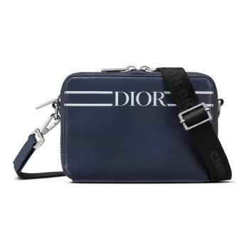 DIOR Calfskin Shoulder Bag Men's Navy