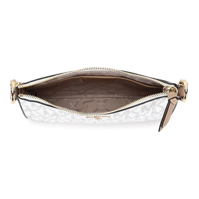 MICHAEL KORS Jet Set Charm Artificial Leather Crossbody Bag, Shoulder Bag Women's Cantaloupe White-7