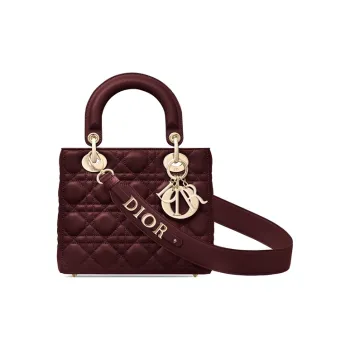 DIOR Lady Dior Sheepskin Dior Bag One Shoulder Handbag Crossbody Bag Clutch Small Size Women's Fuchsia