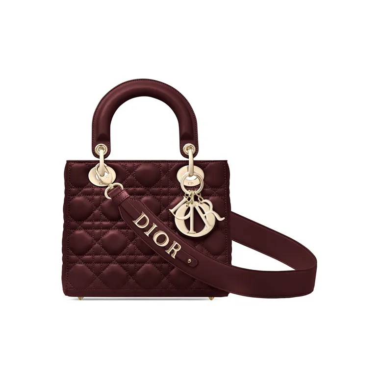 DIOR Lady Dior Sheepskin Dior Bag One Shoulder Handbag Crossbody Bag Clutch Small Size Women's Fuchsia-0