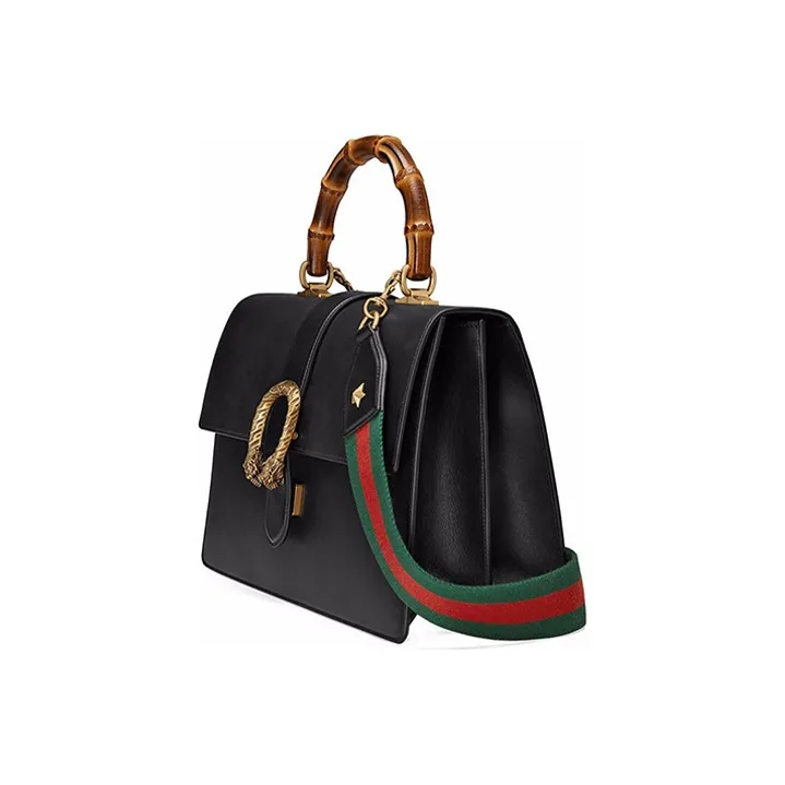 GUCCI Dionysus Leather Crossbody Handbag Shoulder Bag Large Size Women's Black-3