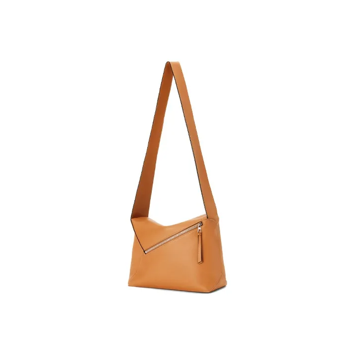 LOEWE Puzzle Napa Calf Leather Handbag Shoulder Bags Men's Camel-5