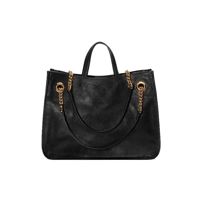 GUCCI Horsebit 1955 Leather Tote Bag Shopping Bag Handbag Shoulder Bag Women's Black-1