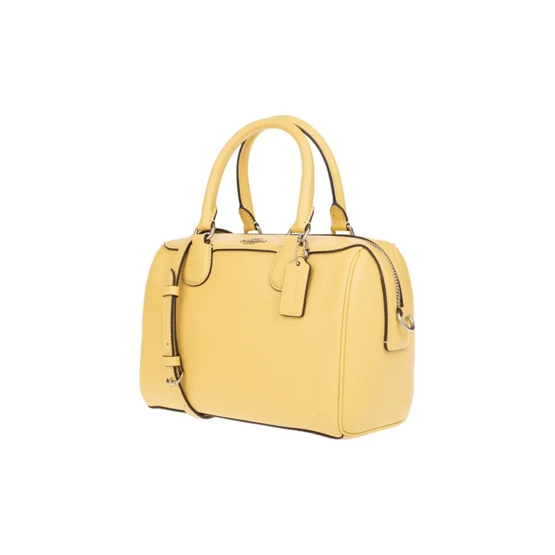 COACH Bennett Cow Leather Boston Bag Portable Crossbody Bag Crossbody Bag Medium Size Women's Lemon Yellow-1
