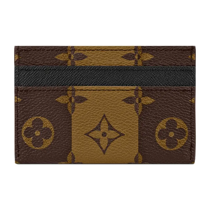 LOUIS VUITTON X Nigo Double Card Holder Monogram Stripes Brown-2
