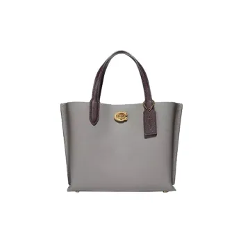 COACH Willow Leather Bucket Bag Tote Bag Shopping Bag Crossbody Bag Handbag Medium Size Women's Gray