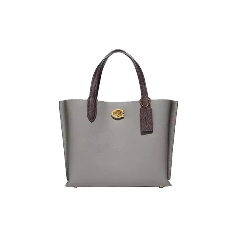 COACH Willow Leather Bucket Bag Tote Bag Shopping Bag Crossbody Bag Handbag Medium Size Women's Gray-0
