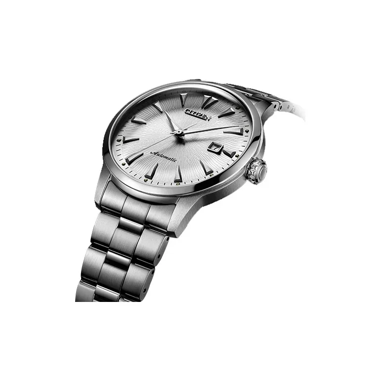 CITIZEN Automatic Mechanical Movement Stainless Steel Strap Watch Men's Watch Silver Dial-2