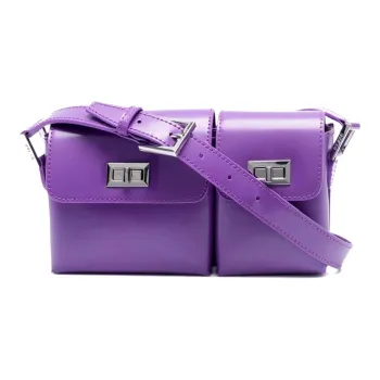 By Far Baby Billy Cow Leather Patent Leather Shoulder Bag Little Twin Stars Crossbody Bag Shoulder Bag Women's Violet