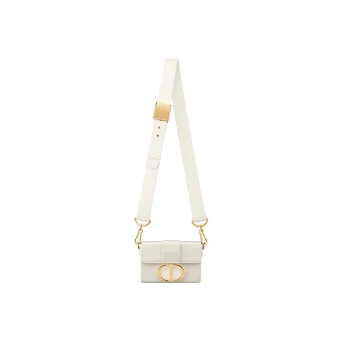 DIOR 30 Montaigne Cow Leather Box Bag, Crossbody Bag, Shoulder Bag Women's Milk White-4