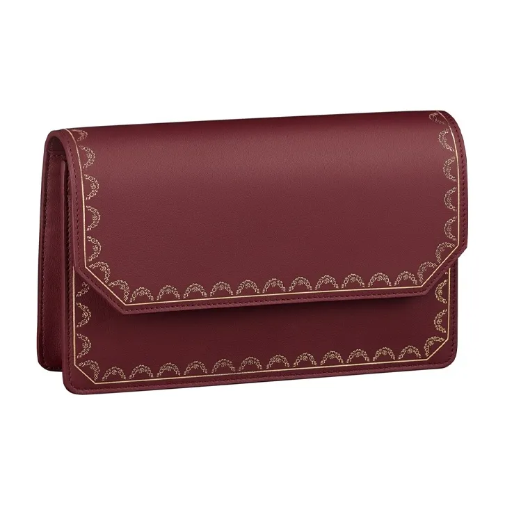 CARTIER GUIRLANDE Calfskin Shoulder Bag Crossbody Bag Women's Burgundy-1