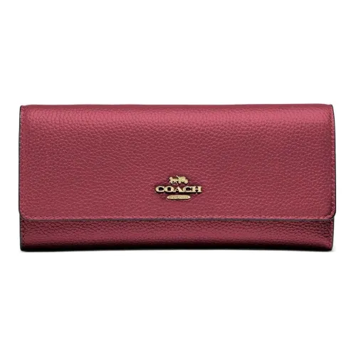 COACH Trifold Wallet Leather Wallet Women's Burgundy